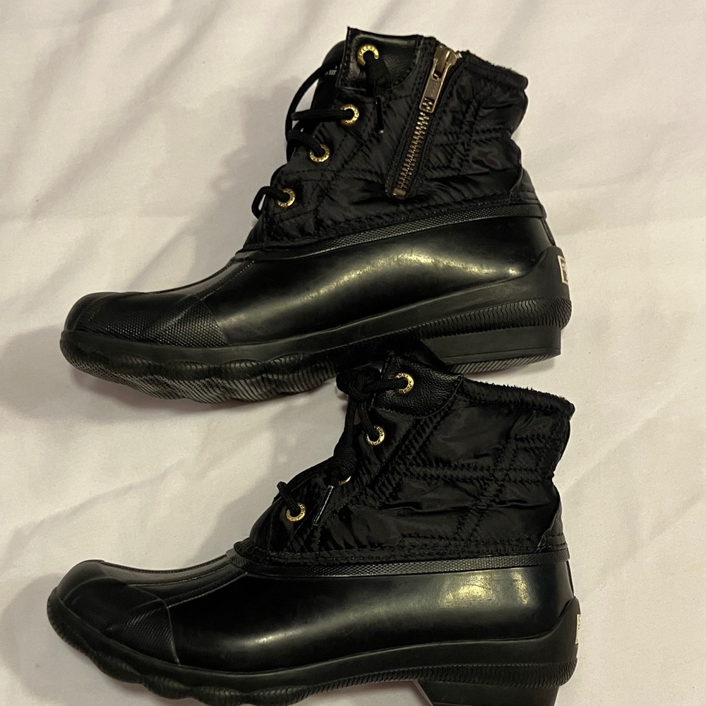 Sperry Black Waterproof Rubber Boots
